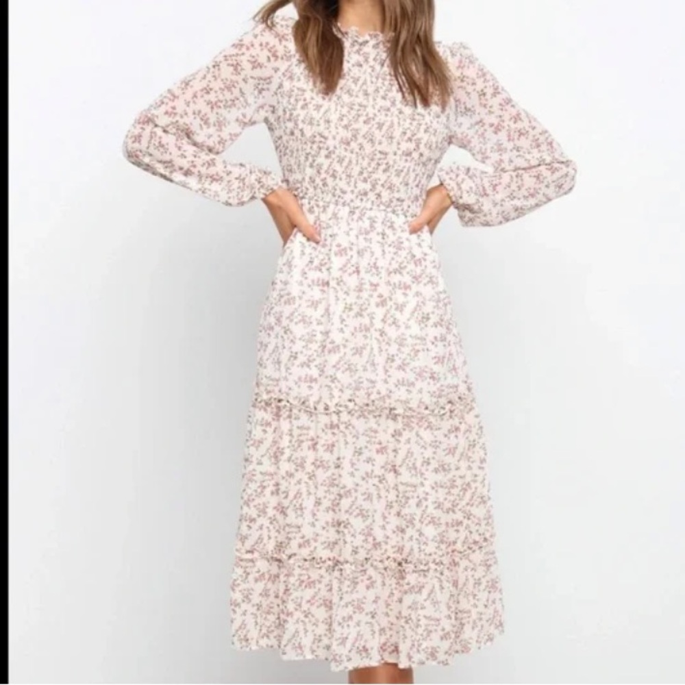 Petal & Pup Valente Midi Dress in Cream Size 8